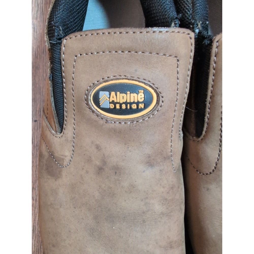 Alpine Design Men's Size 11M Brown Leather Casual Slip On Comfort Shoes - Picture 3 of 16